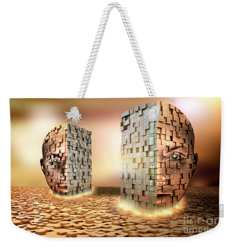 Digital Weekender Tote Bag featuring the photograph Digital Head #1 by Mike Agliolo