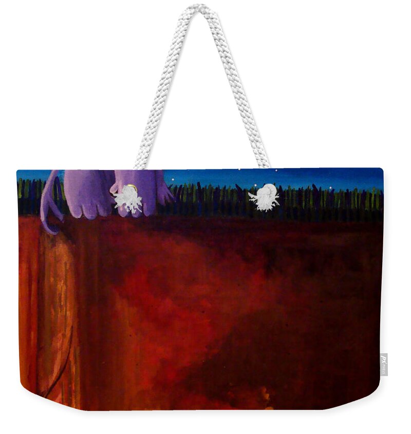 Heart Ache Weekender Tote Bag featuring the painting Disconnecting by Mindy Huntress
