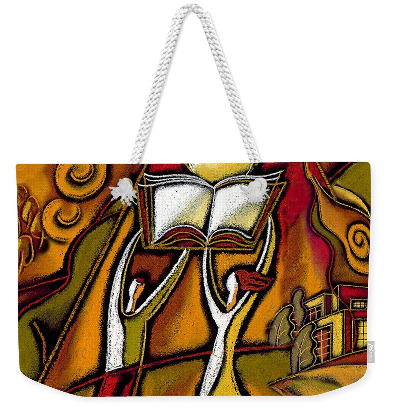 Academia Academics Book Books Educate Educated Education Educational Imagination Imaginative Knowledge Learn Learning Library Literate Literature Mind Minds Read Reading School Schooling Schools Student Students Wisdom Weekender Tote Bag featuring the painting Education #2 by Leon Zernitsky