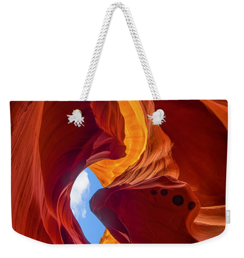 Antelope Canyon Weekender Tote Bag featuring the photograph Enduring Beauty #2 by Dustin LeFevre