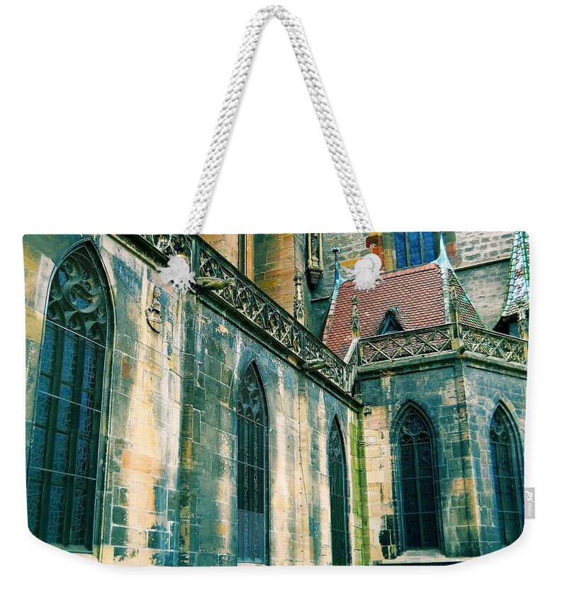 St. Martin's Church Weekender Tote Bag featuring the digital art Five Window Arches by Maria Huntley
