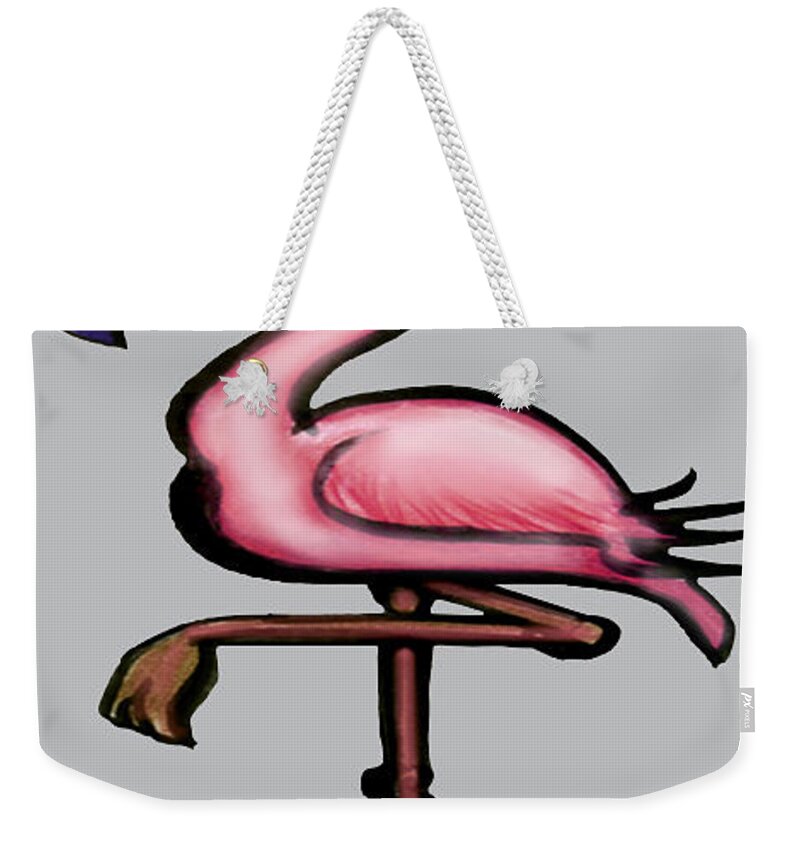 Flamingo Weekender Tote Bag featuring the digital art Flamingo by Kevin Middleton