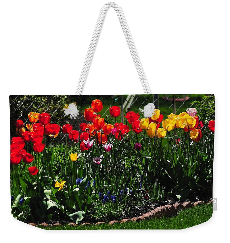 Flower Weekender Tote Bag featuring the photograph Flower Garden #1 by Frozen in Time Fine Art Photography