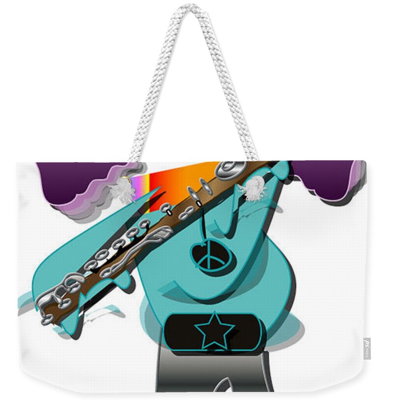 Music Weekender Tote Bag featuring the digital art Flute Player #1 by Marvin Blaine