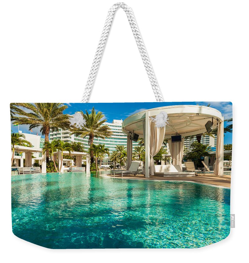 Architecture Weekender Tote Bag featuring the photograph Fontainebleau Hotel by Raul Rodriguez