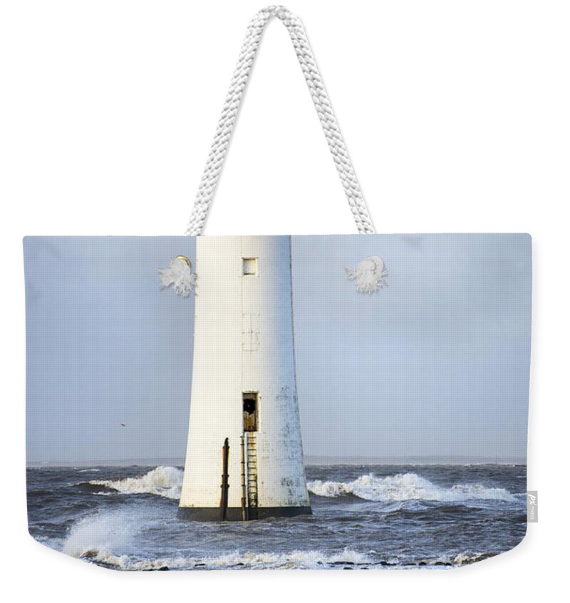 Storm Weekender Tote Bag featuring the photograph Fort Perch Lighthouse by Spikey Mouse Photography