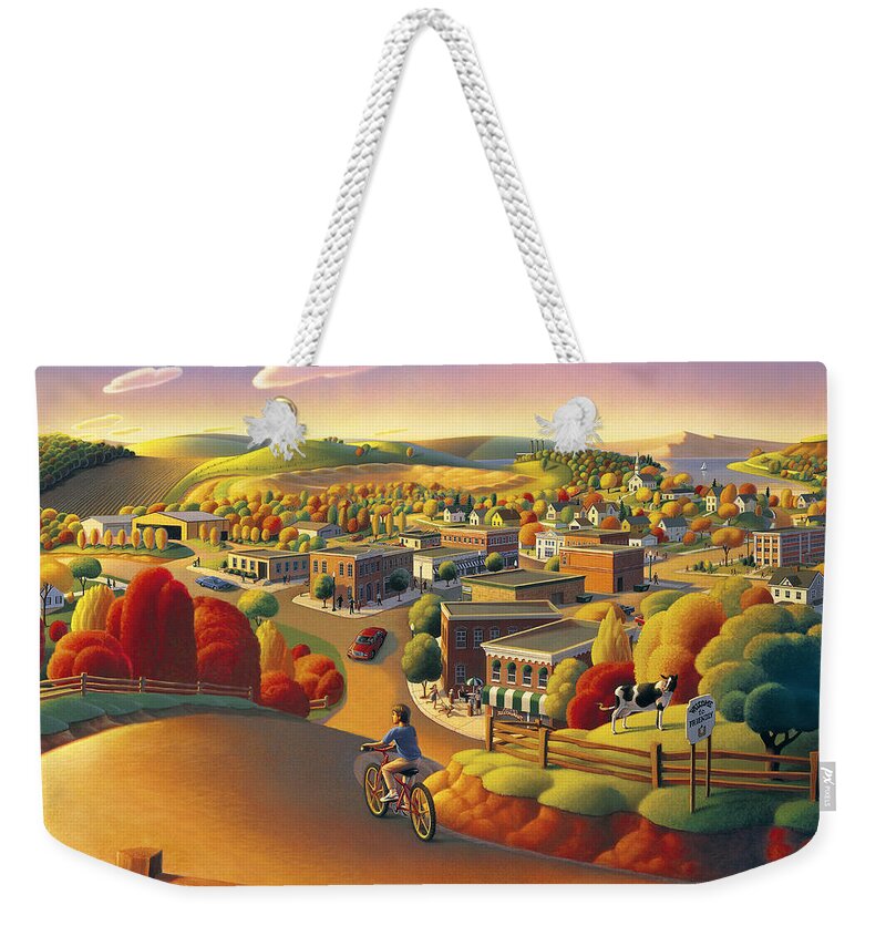 Landscape Weekender Tote Bag featuring the painting Friendly by Robin Moline