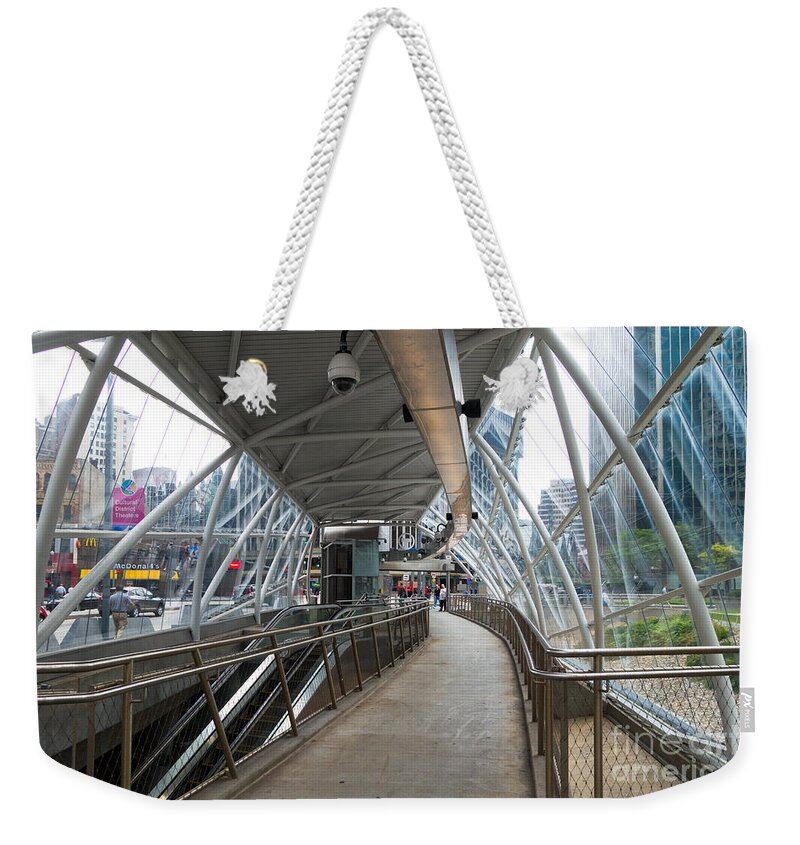 Arches Weekender Tote Bag featuring the photograph Gateway T Station Pittsburgh #1 by Amy Cicconi