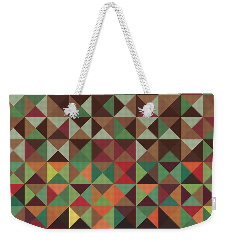 Abstract Weekender Tote Bag featuring the digital art Geometric Pattern #1 by Mike Taylor