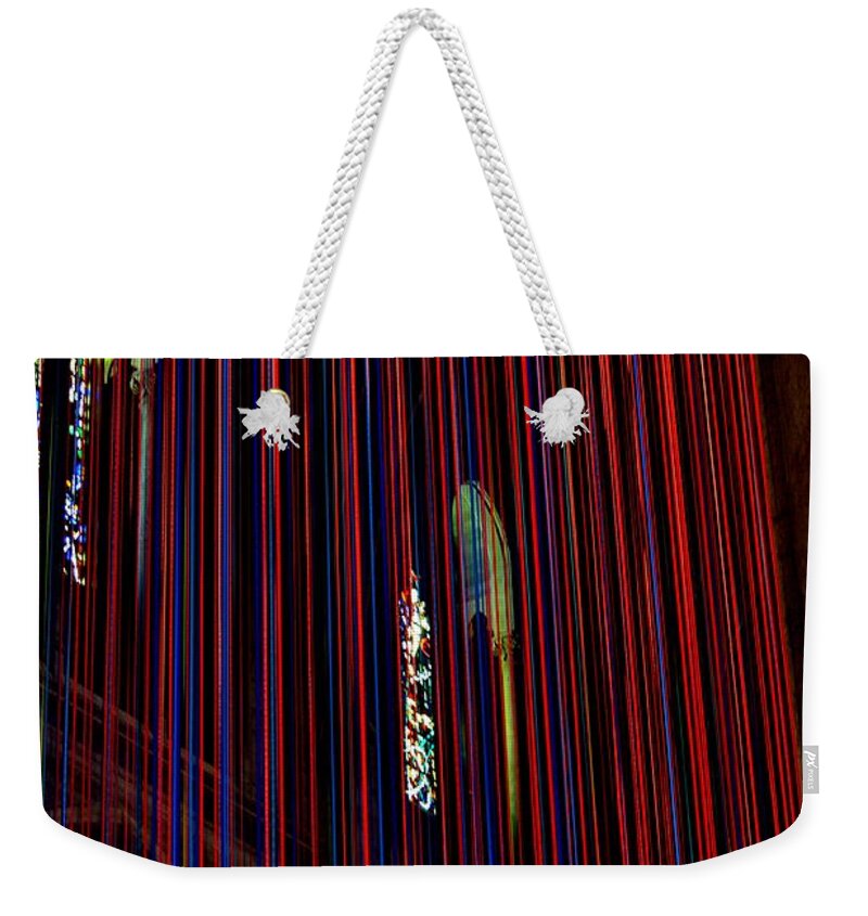 Grace Cathedral Weekender Tote Bag featuring the photograph Grace Cathedral with Ribbons by Dean Ferreira