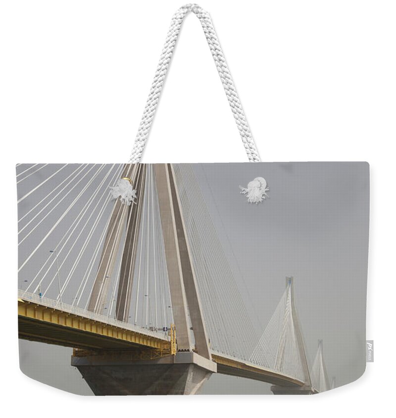 Greece Weekender Tote Bag featuring the photograph Greece, Gulf Of Corinth, Rio Antirio #1 by Walter Bibikow