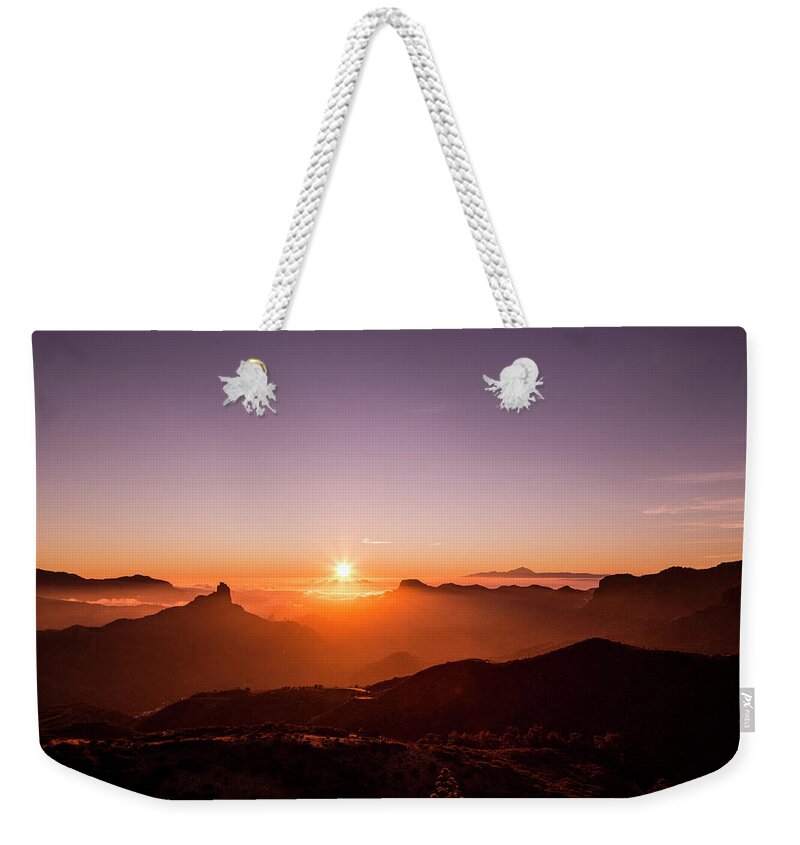 Scenics Weekender Tote Bag featuring the photograph Highlands Landscape At Sunset, Gran #1 by Tim E White
