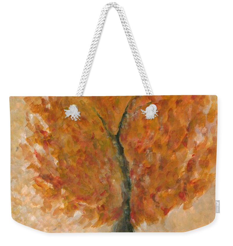 Colour Weekender Tote Bag featuring the painting I Bloom #1 by Wojtek Kowalski