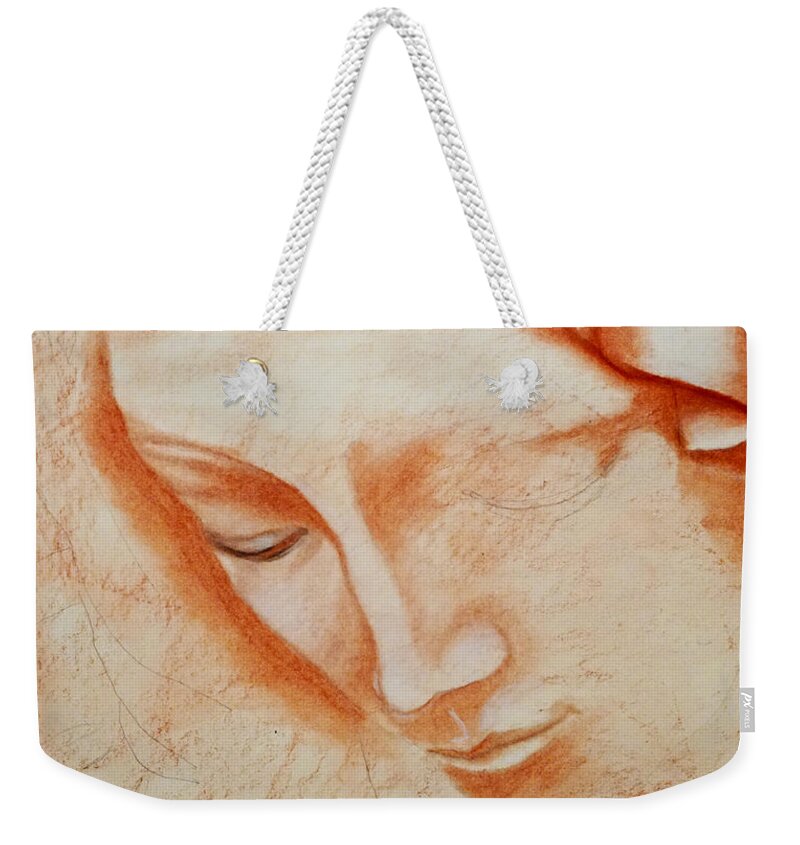 Love Weekender Tote Bag featuring the drawing Immaculate Conception #2 by Giorgio Tuscani