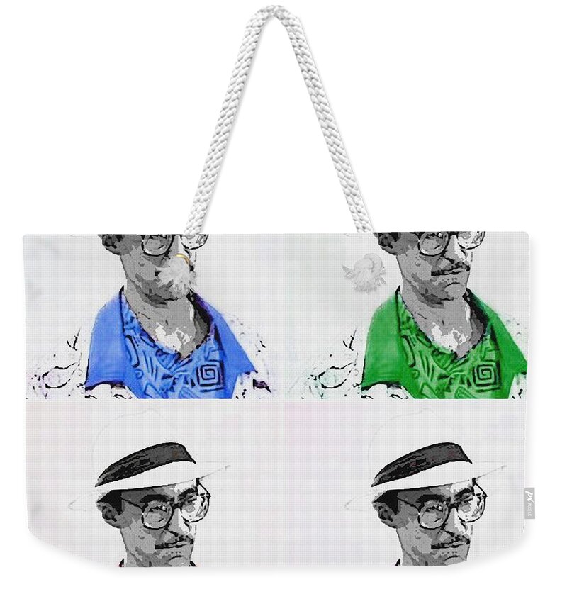 Izzy Miami Vice South Beach Pop Art 80's Television Deco Florida Weekender Tote Bag featuring the digital art Izzy by Culture Cruxxx