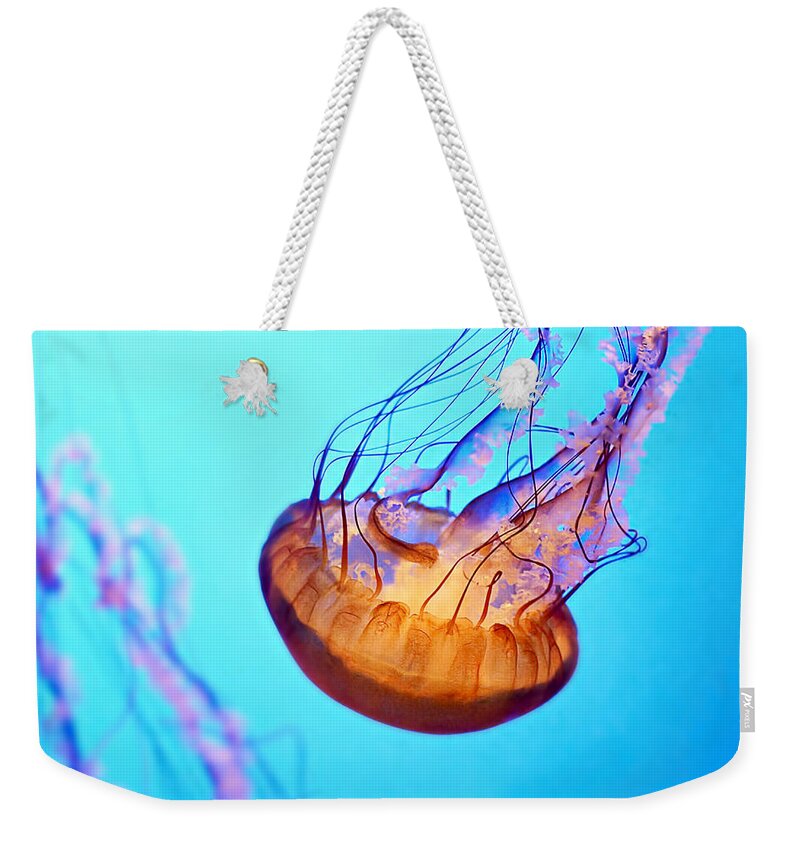 Jellyfish Weekender Tote Bag featuring the photograph Jelly #3 by Nikolyn McDonald