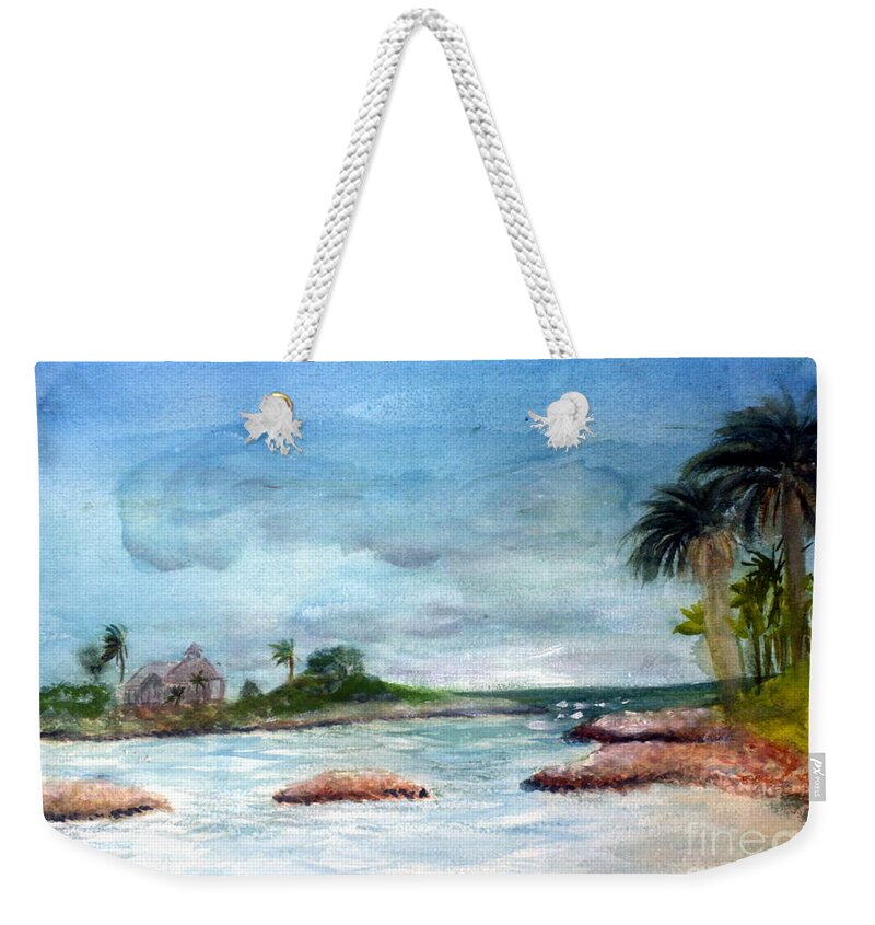 Blue Weekender Tote Bag featuring the painting Jupiter Inlet #2 by Donna Walsh
