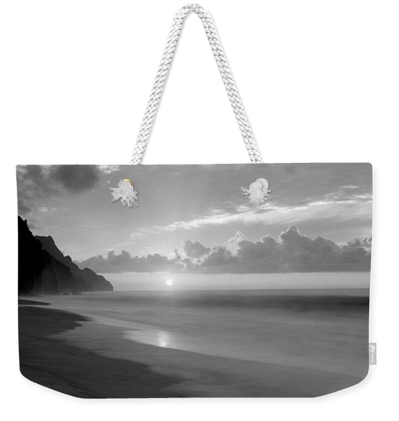 Photography Weekender Tote Bag featuring the photograph Kalalau Beach Sunset, Na Pali Coast #1 by Panoramic Images