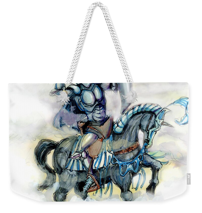 Knight Weekender Tote Bag featuring the digital art Knight by Kevin Middleton