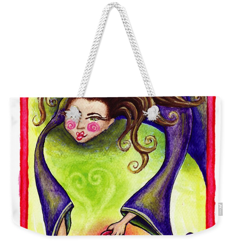 Teapot Weekender Tote Bag featuring the painting Lady of Tea by Michelle Bien