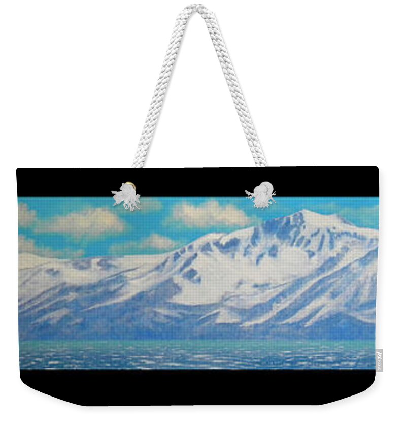 Lake Tahoe Weekender Tote Bag featuring the painting Lake Tahoe After the Storm Triptych #1 by Frank Wilson