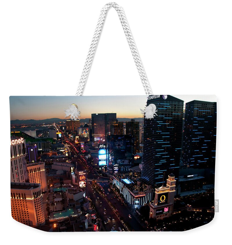 Outdoors Weekender Tote Bag featuring the photograph Las Vegas Strip #1 by Mitch Diamond