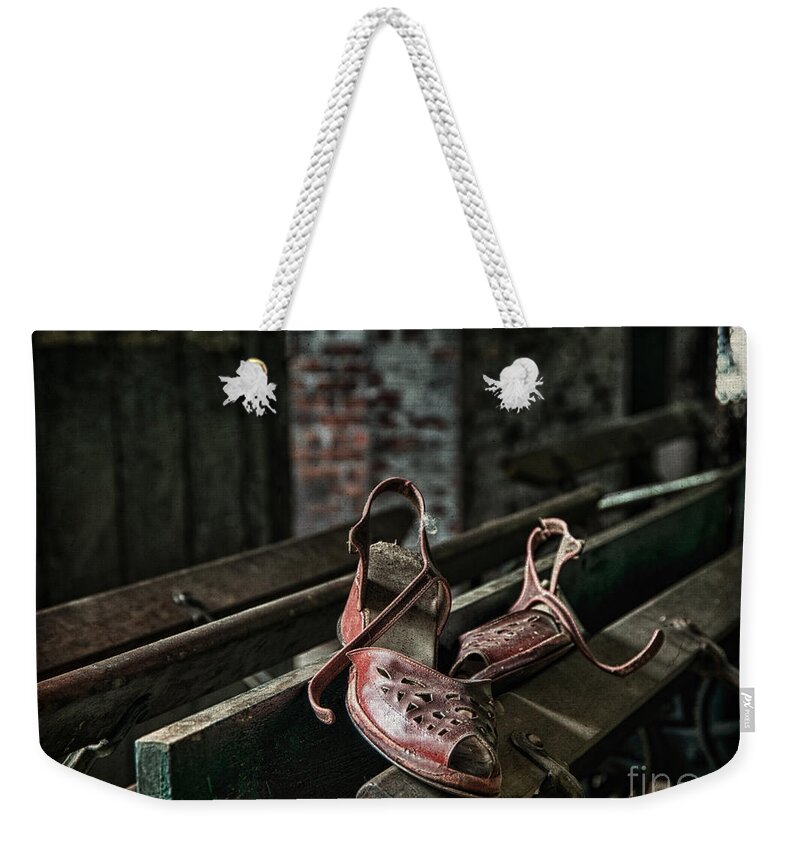 Shoes Weekender Tote Bag featuring the photograph Left Behind #1 by Claudia Kuhn