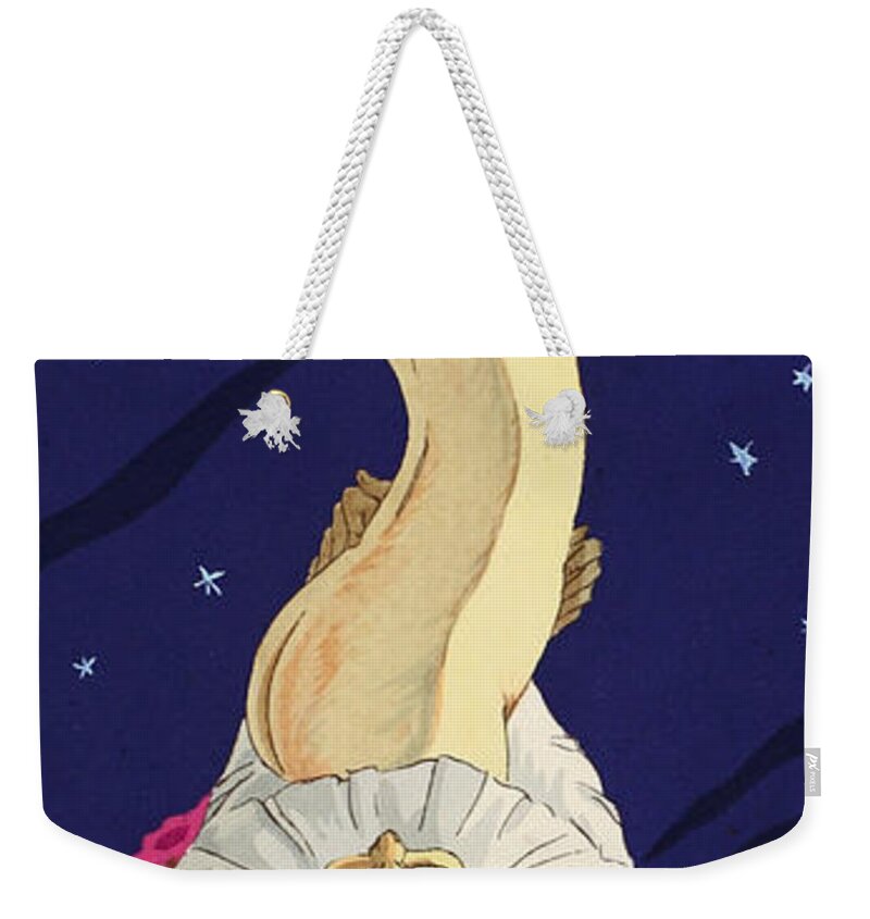 Nude Weekender Tote Bag featuring the painting Les Cinq Sens by Ettore Tito