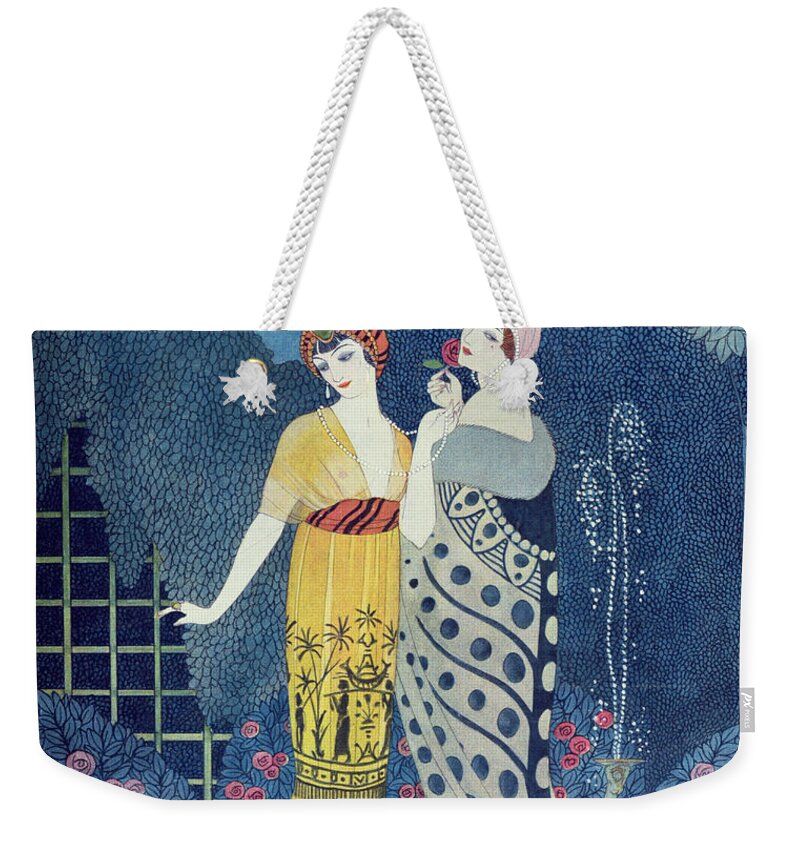 Art Deco Weekender Tote Bag featuring the painting Les Modes by Georges Barbier