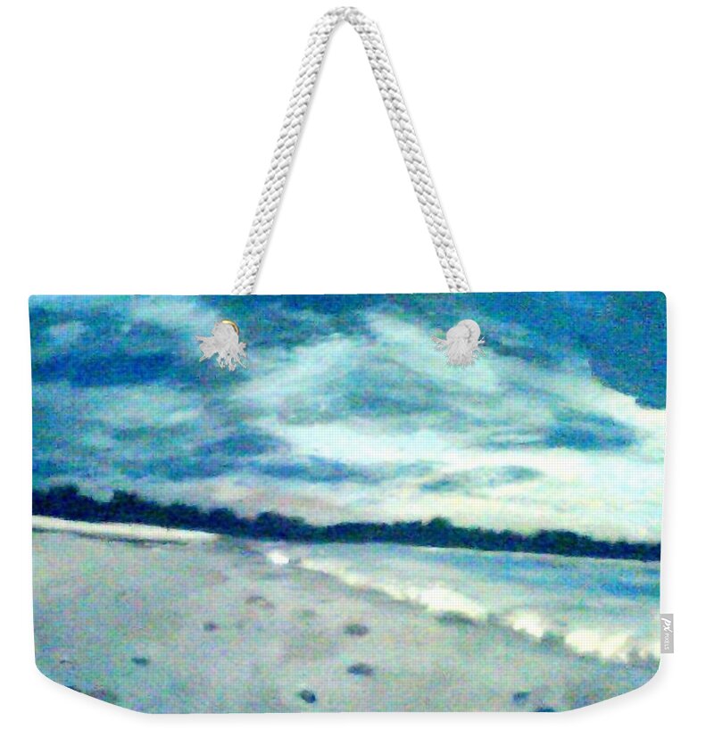 Florida Weekender Tote Bag featuring the painting Lido Beach Evening by Suzanne Berthier