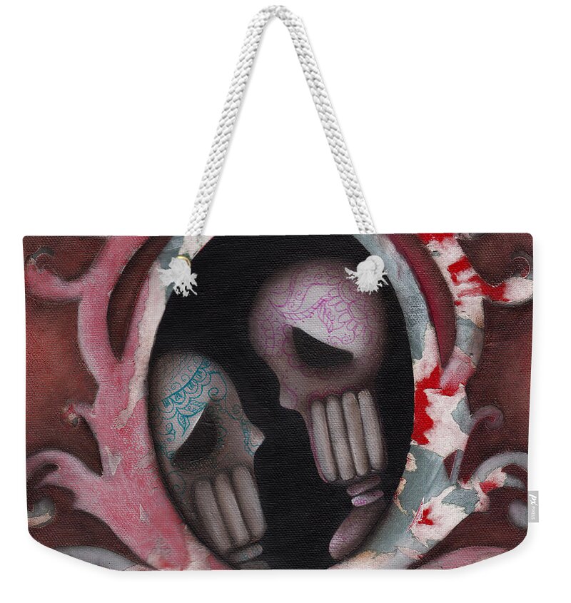 Day Of The Dead Weekender Tote Bag featuring the painting Lovers by Abril Andrade