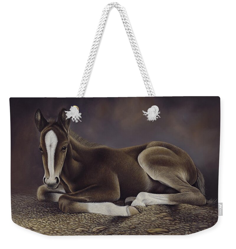 Horses Weekender Tote Bag featuring the painting Lucky by Ricardo Chavez-Mendez