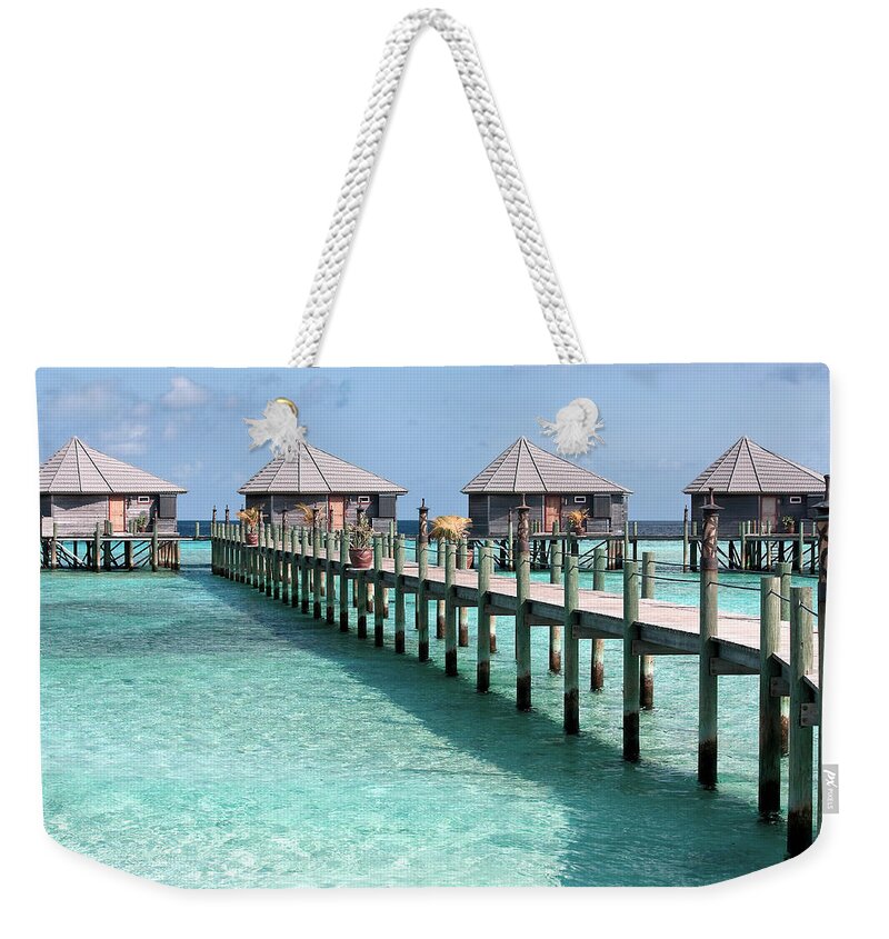 Seascape Weekender Tote Bag featuring the photograph Maldives #1 by Shirley Mitchell