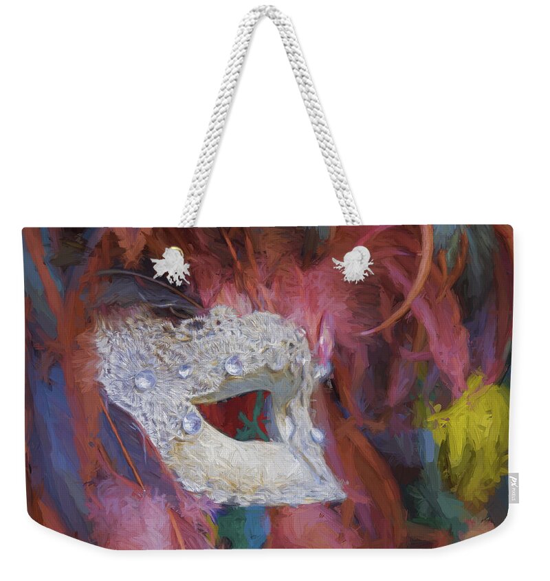 Mask Weekender Tote Bag featuring the photograph Masks of Mardi Gras #2 by David Kay