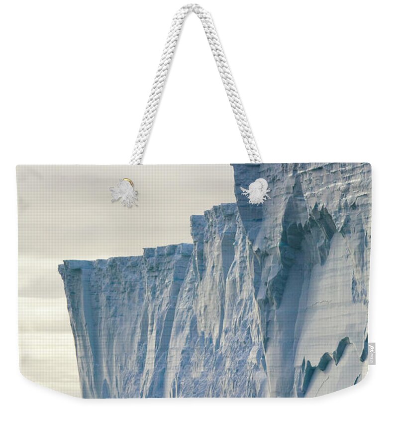 00346005 Weekender Tote Bag featuring the photograph Massive Iceberg South Georgia by Yva Momatiuk John Eastcott