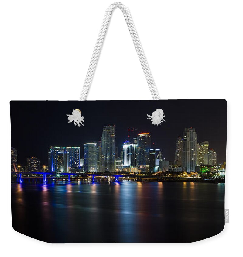 Architecture Weekender Tote Bag featuring the photograph Miami Downtown Skyline by Raul Rodriguez