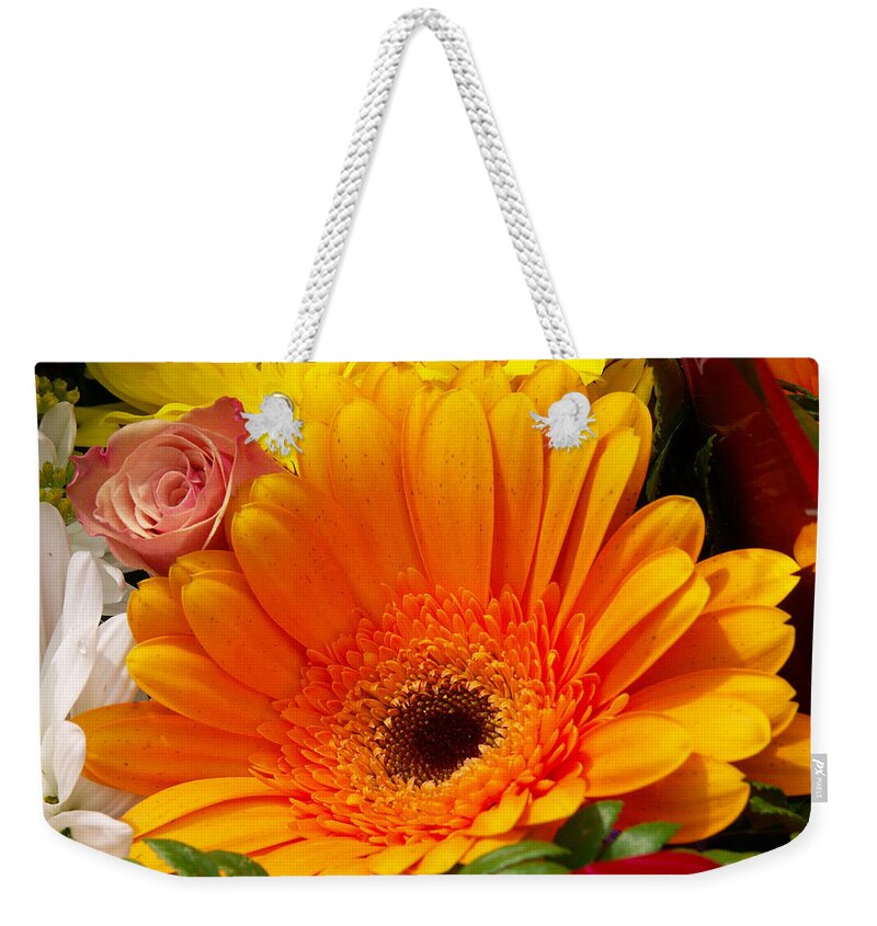 Bloom Weekender Tote Bag featuring the photograph Mixed Cut Flowers #1 by Bonnie Sue Rauch