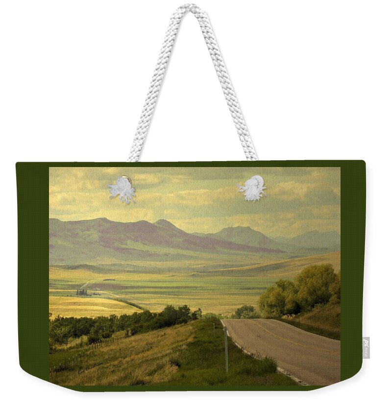 Montana Highway 434 Weekender Tote Bag featuring the photograph Montana Highway -1 by Kae Cheatham