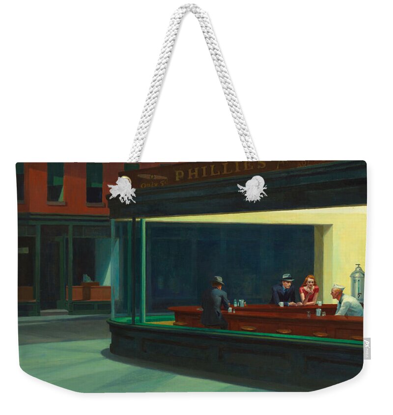 Edward Hopper Weekender Tote Bag featuring the photograph Nighthawks by Edward Hopper