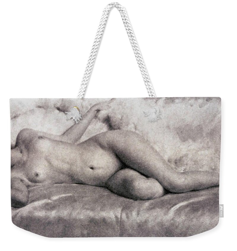 Giacomo Grosso Weekender Tote Bag featuring the digital art Nude #1 by Giacomo Grosso