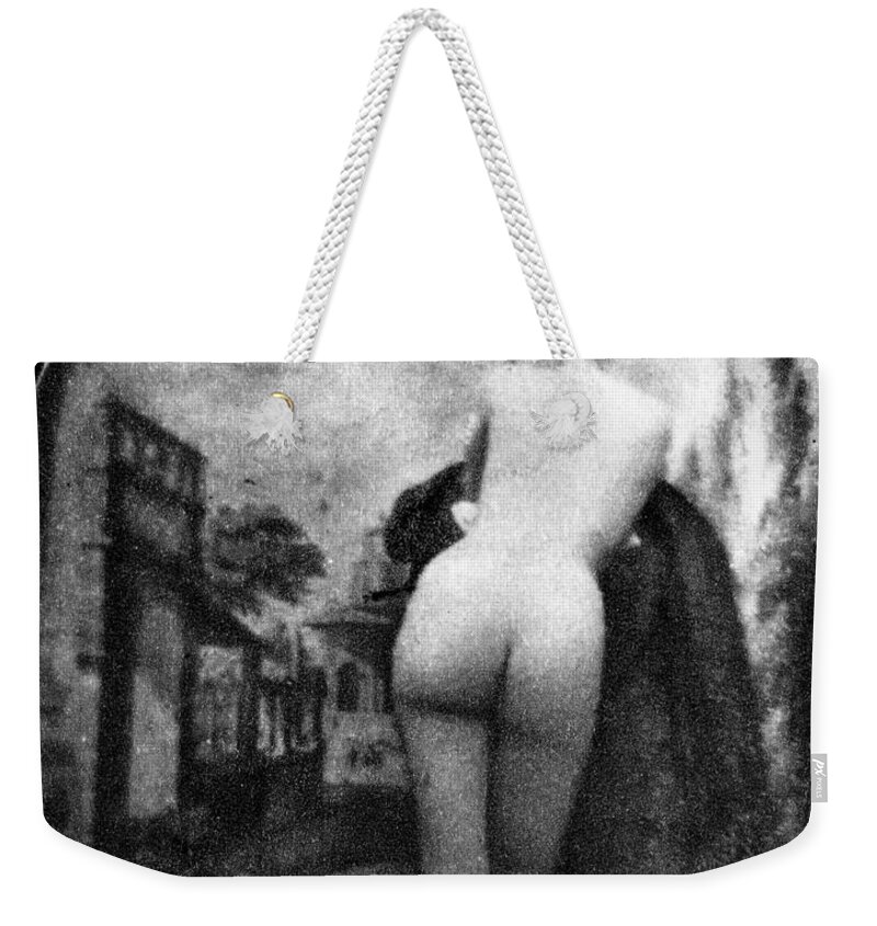 1843 Weekender Tote Bag featuring the photograph Nude Posing: Rear View #1 by Granger