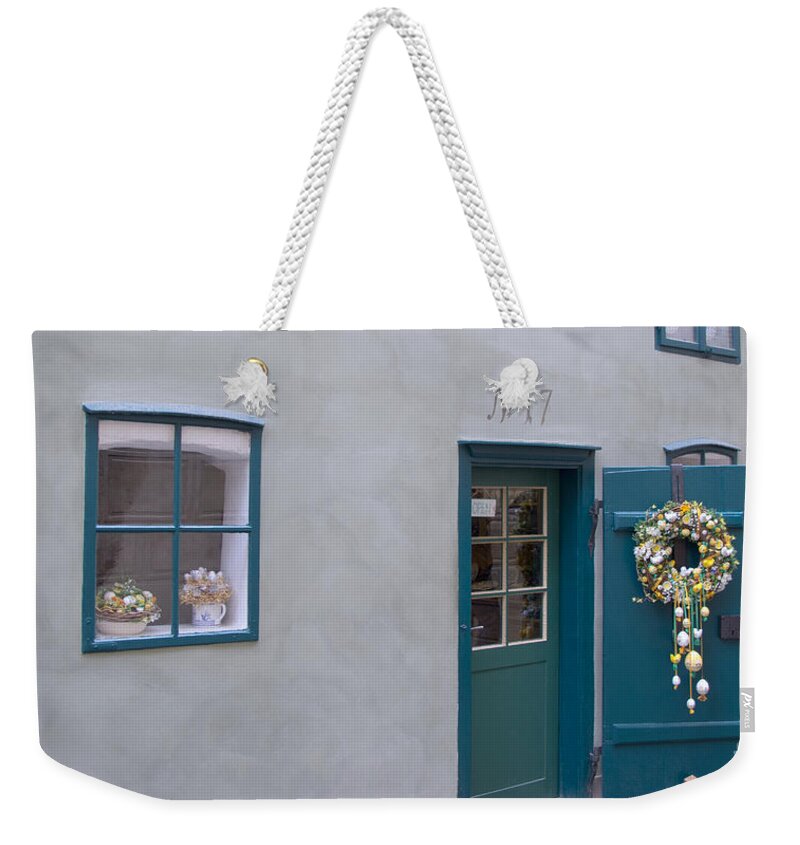 Prague Weekender Tote Bag featuring the photograph Number 17 Golden Lane by Ann Horn