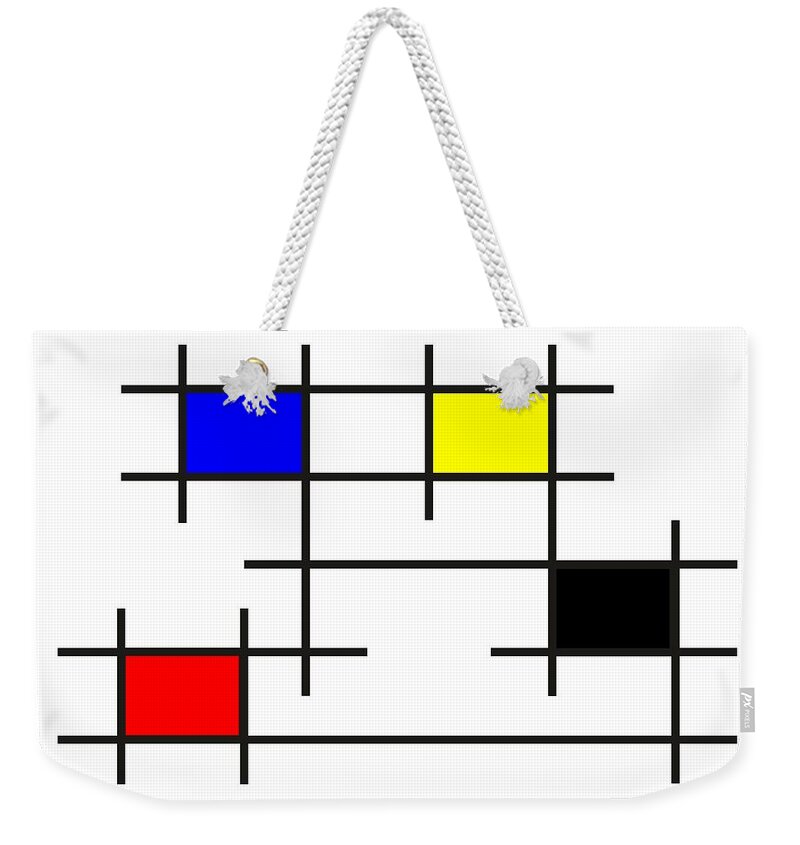 Neoplasticism Weekender Tote Bag featuring the digital art Office - Fellow workers by Pal Szeplaky
