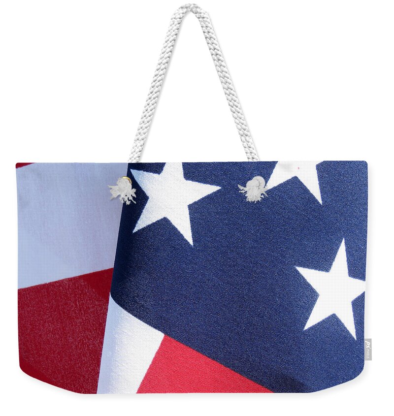 Tempe Town Lake Weekender Tote Bag featuring the photograph Old Glory #1 by Laurel Powell