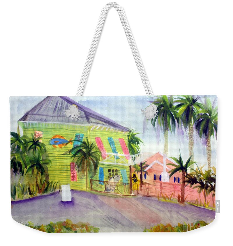 Architecture Weekender Tote Bag featuring the painting Old Key Lime House #2 by Donna Walsh