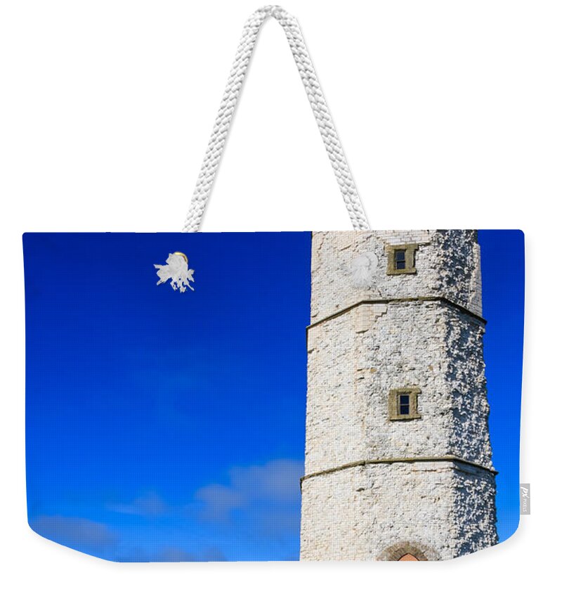 Architecture Weekender Tote Bag featuring the photograph Old Lighthouse Flamborough #1 by Sue Leonard