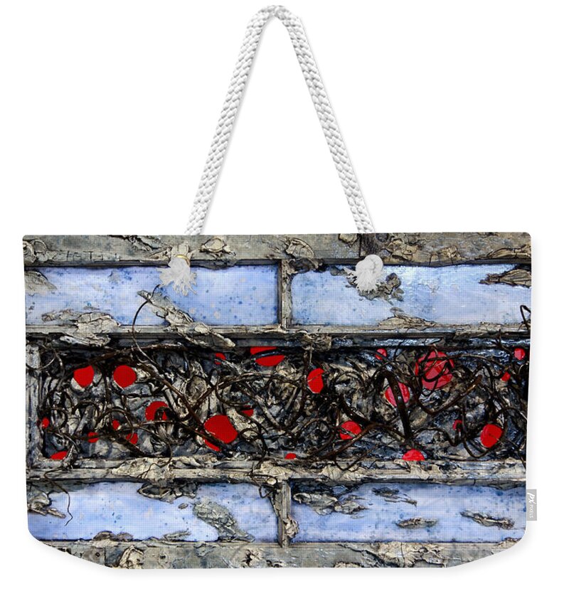 Vines Weekender Tote Bag featuring the mixed media Old Window by Christopher Schranck