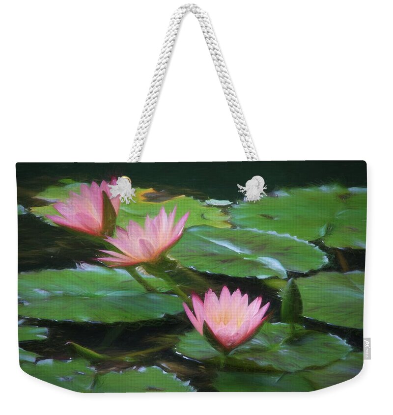 Flower Artwork Weekender Tote Bag featuring the photograph Painted Lilies by Mary Buck