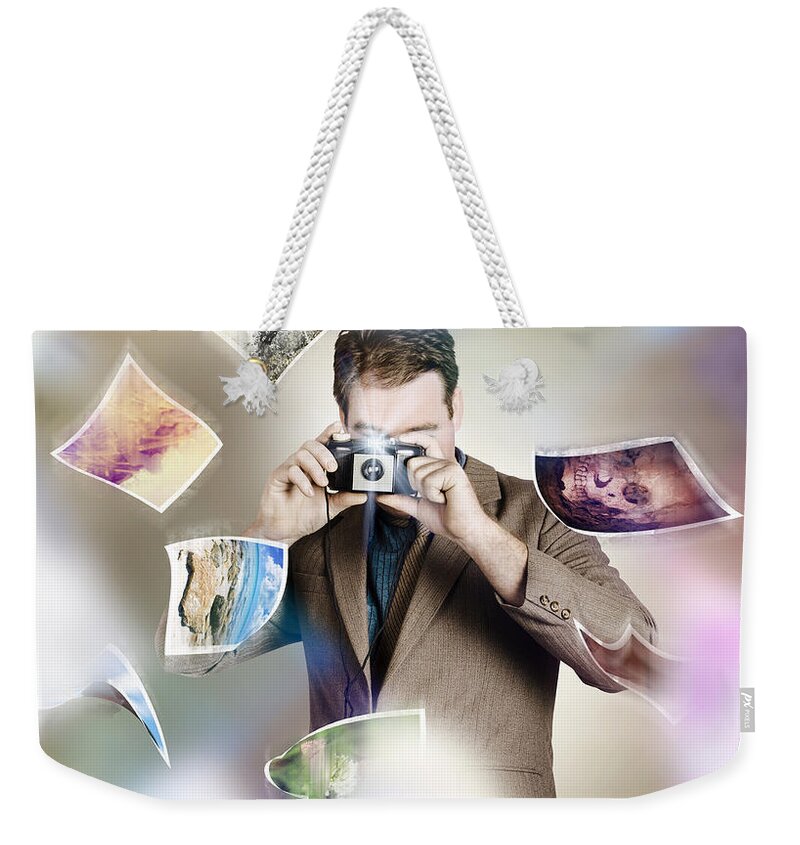 Taking Weekender Tote Bag featuring the photograph Photography competition #1 by Jorgo Photography