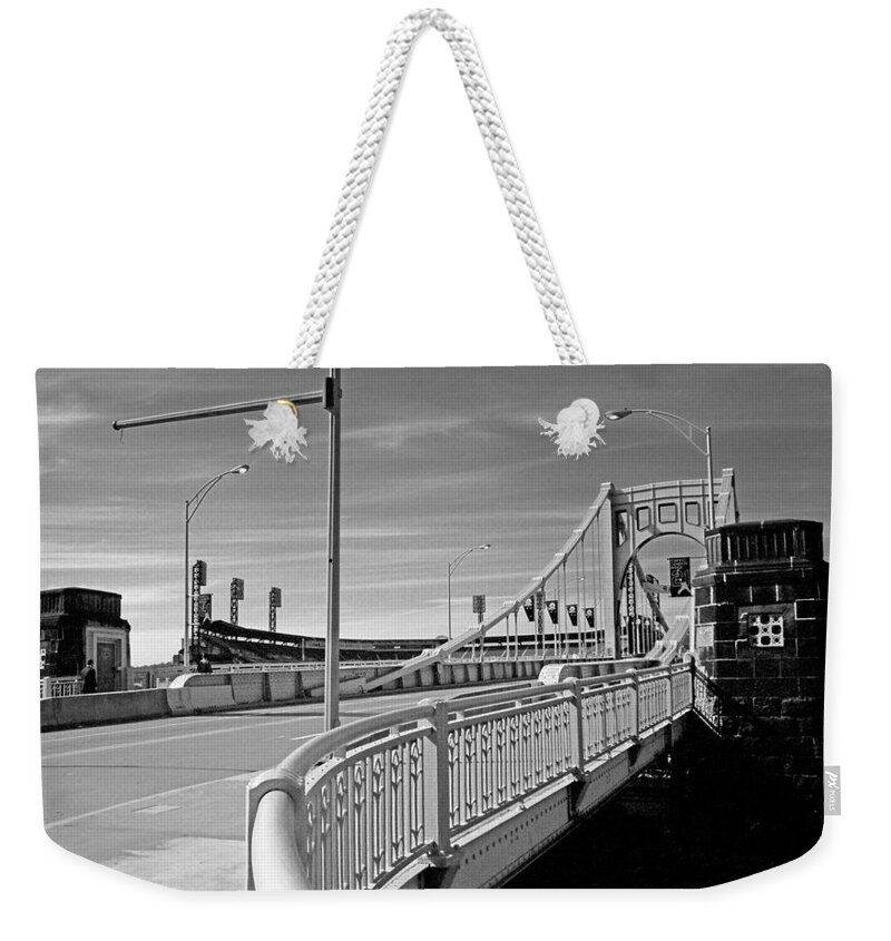 Allegheny Weekender Tote Bag featuring the photograph Pittsburgh - Roberto Clemente Bridge #1 by Frank Romeo